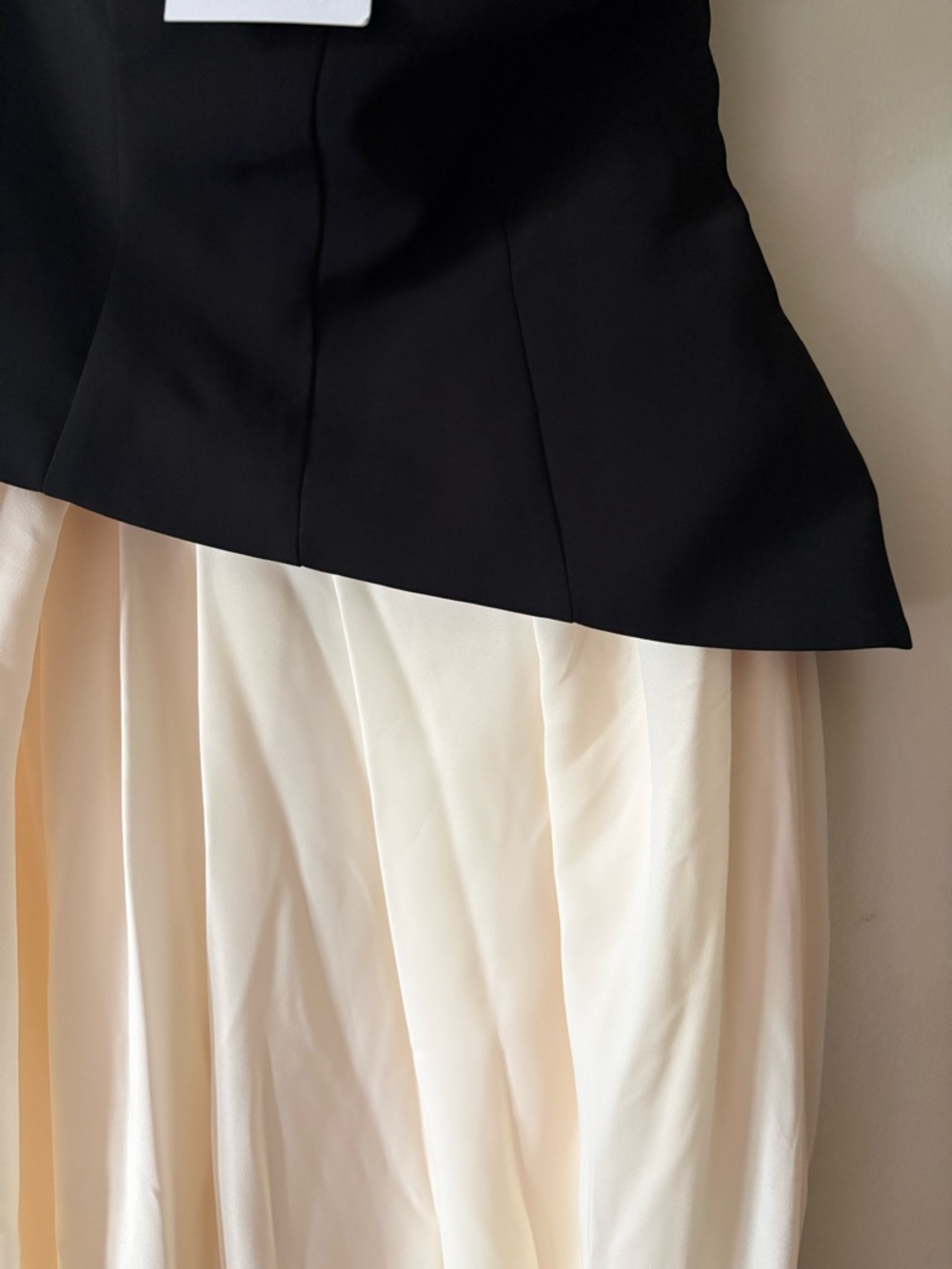 ASOS Arrange Strapless Black and Cream Two-Tone Midi Dress - Picture 7 of 11